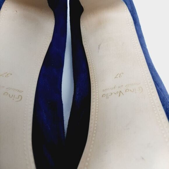 GINO VAELLO | Spain Platform Pumps Navy & Green Suede Leather Sz 6.5 | Eur 37 - Picture 14 of 14